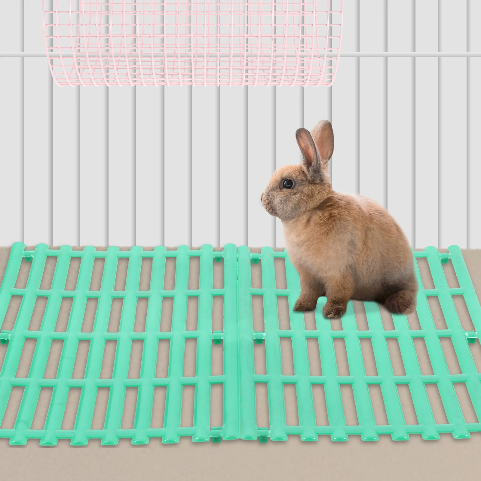 

2Pcs Rabbit Cage Mat Plastic Non-Slip Easy Clean Floor Mat for Bunny Hamster Guinea Pig Small Animal Foot Resting Pad