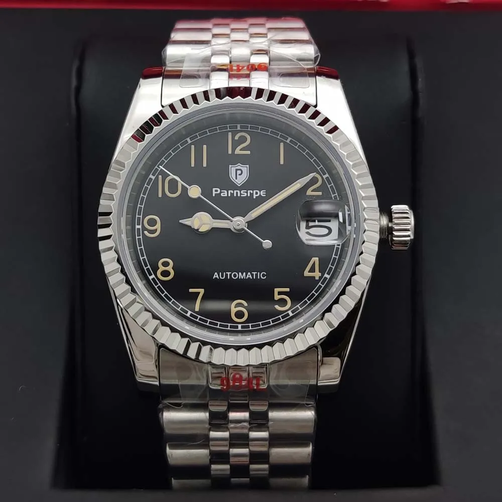 Parnsrpe - Men's 36mm and 39mm Automatic Mechanical Watch, Sapphire Glass, Stainless Steel Water Resistant Watch