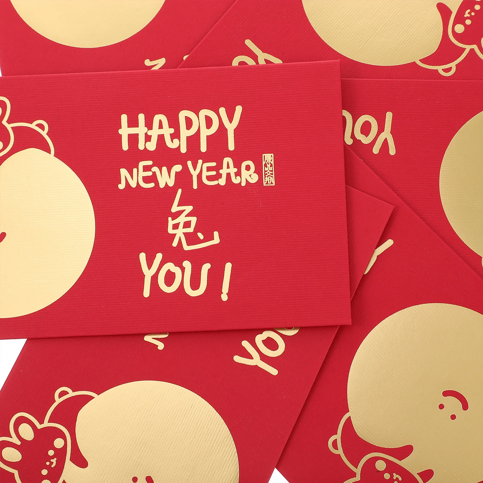 

6pcs Red Envelopes Paper Cartoon Bunny Decorative Chinese New Rabbit Year Envelopes Money Rabbit Year Red Packets Pockets