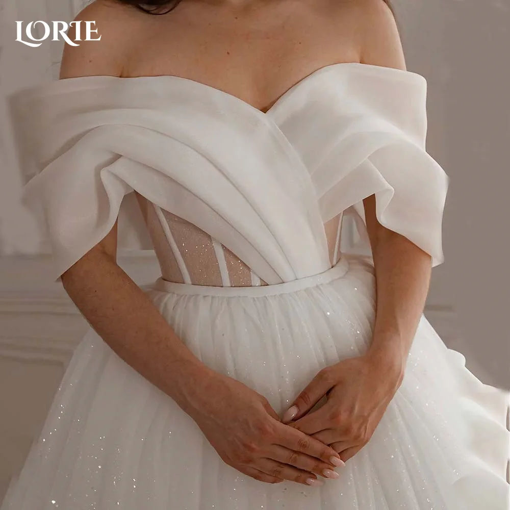 LORIE Rotterdam-Robe de Mariée en Tulle pour Femme, Dos aux, Ligne A, Brillante, ix, Éducative