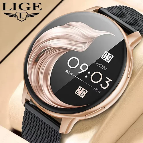 Imagen 1 del producto Reloj inteligente LIGE 2025 para mujer, con Bluetooth, llamadas, esferas personalizadas, Monitor de oxígeno en sangre, reloj inteligente deportivo para hombres y mujeres para Android IOS