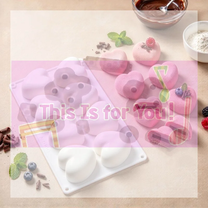 【MA】8Grid Cavity Love Heart Shape Cake Mold Mousse Ice Cream Chocolate Dessert Jelly Pastry Silicone Mold Decoration Tools