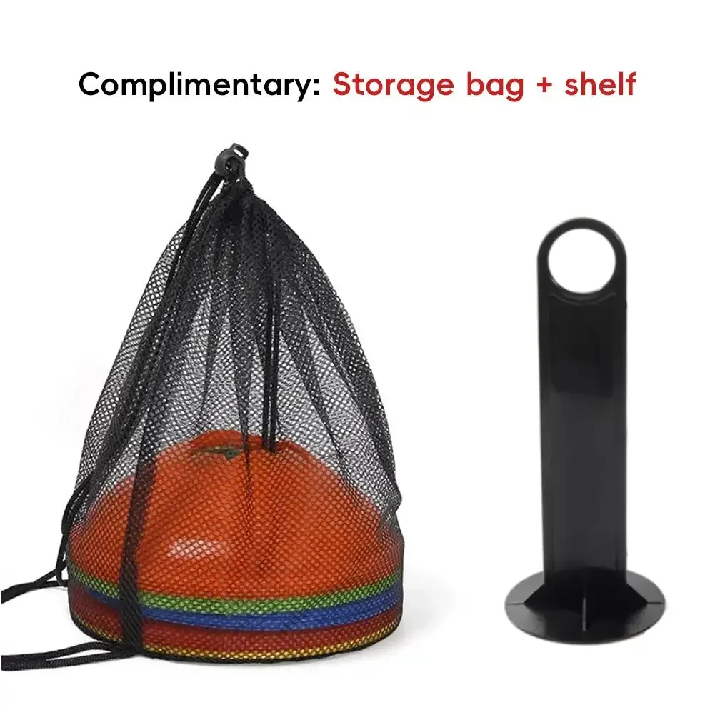 10pcs Cone Set Football Training Equipment for Kid Pro Disc Cones Agility Exercise Obstacles Avoiding Sport Training Accessories