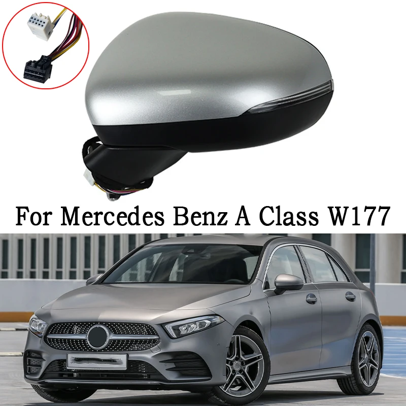 Car Rearview Mirror Assembly For Mercedes Benz A Class W177 Auto Electric Folding Electric Adjustment Turn Signal Heating Mirror
