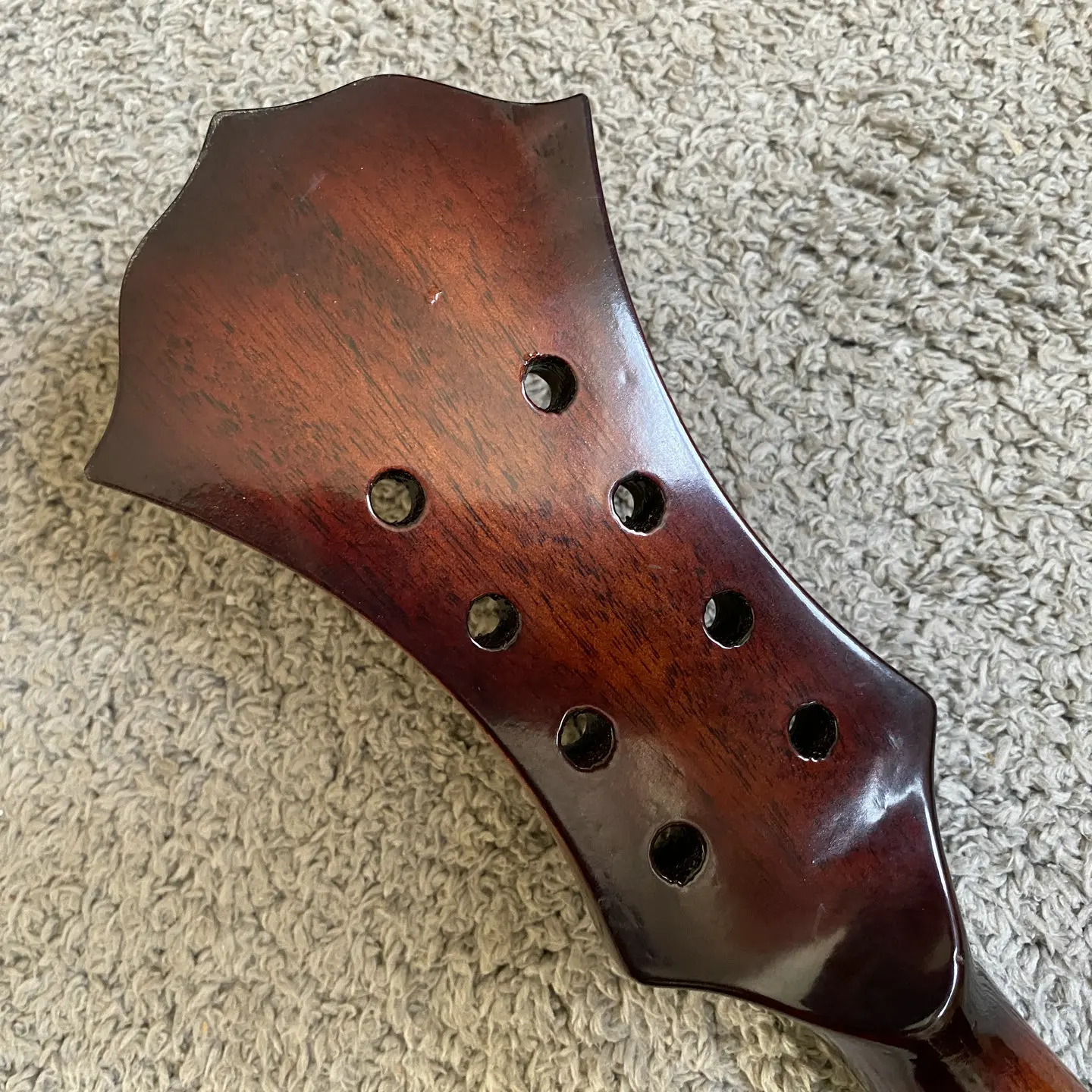 N035 Korean Made Mandolin F Style 24 Fret All Solid African Mahogany Semi-Finished