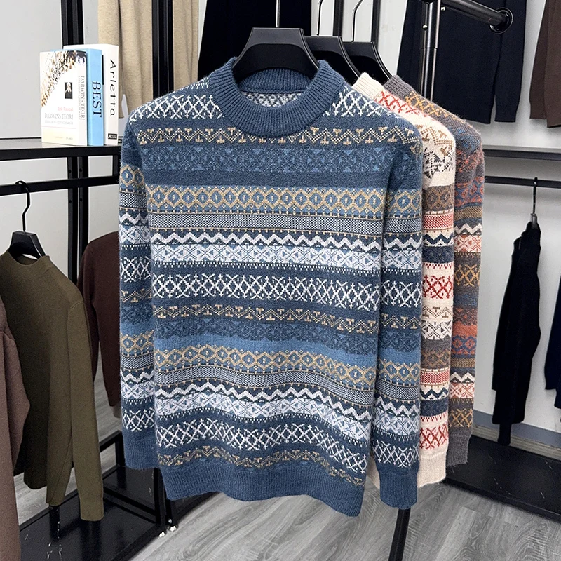 

Высококачественный модный индивидуальный жаккардовый свитер мужской галстук осенне - зимний дизайнер новый комфортабельный трикотажный джемпер