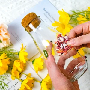 50 buah / set Stiker Transparan Tema Santa Natal Hewan Peliharaan Grosir Dekorasi Pesta Natal Stiker Kulkas Pintu dan Jendela 8 stiker pintu natal penjualan terbaik - №