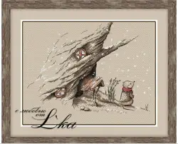 Cross stitch Handmade 14CT Counted Canvas DIY,Cross-stitch kits,Embroidery LThe first snow mouse 35-29