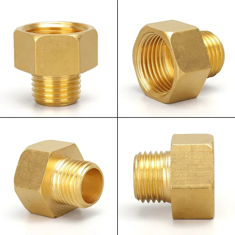 Brass 1/8 1/4 3/8 1/2 3/4 Female to Male Threaded Hex Bushing Reducer Copper Pipe Fitting Water Gas Adapter Coupler Connector