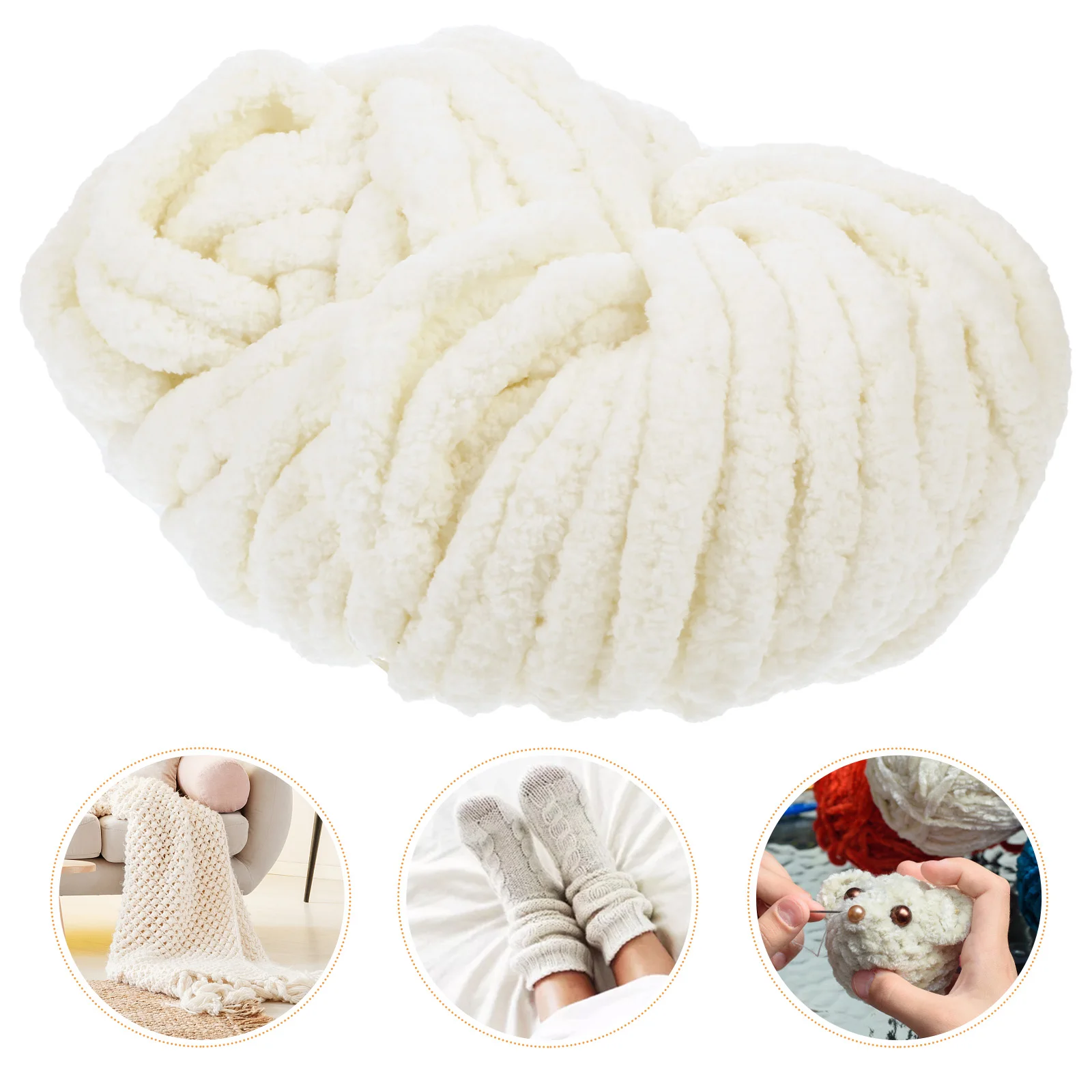 

1pc Thick Wool Handwoven Single Strand Coarse Yarn For Clothes Blankets Decorative Accessories Baby Socks Skin-Friendly Elastic
