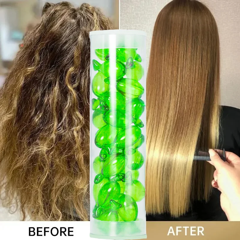 

Magic Hair Vitamin Capsule Keratin Oil Repair Damage Frizzy Hair Soft Smooth Shiny Nutrition Deep Nourishing Hair Care Products