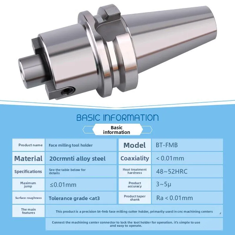 BT40 tool holder, CNC lathe & machining center, CNC face mill arbor; BT50-FMB22 face milling tool holder for milling machine
