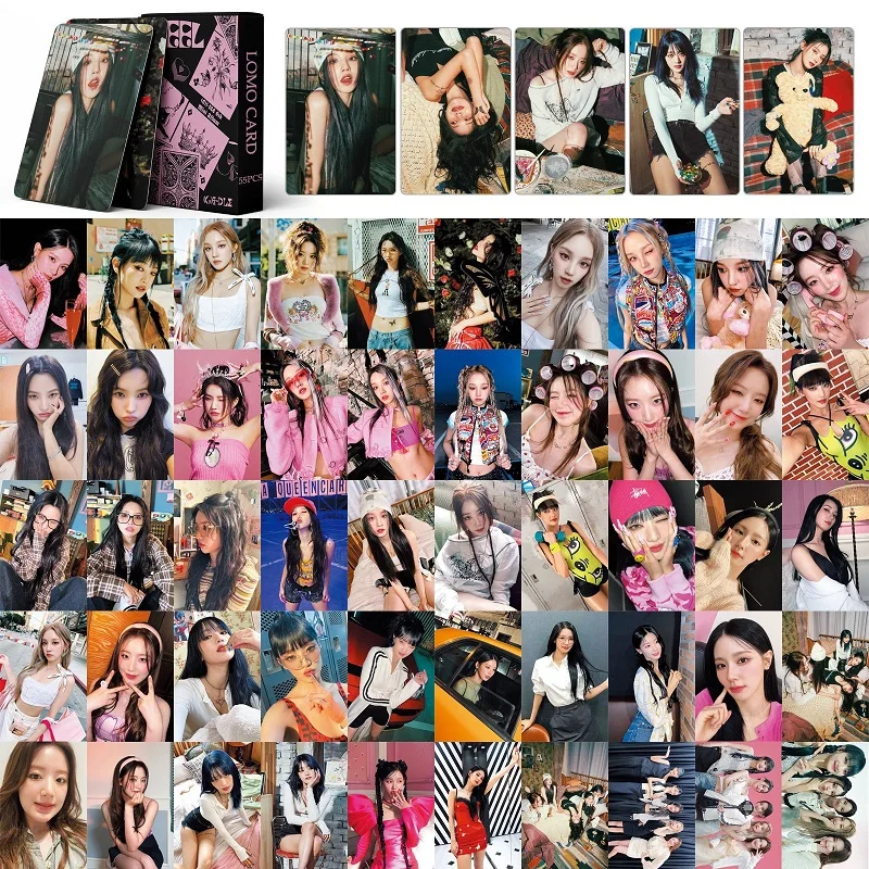 55 Stks/set Kpop Gidle Nieuw Album Ik Hou Van Fotokaarten Van Hoge Kwaliteit Lomo Kaarten (G)I-DLE Ik Voel Fotokaarten Ansichtkaarten Voor Fans Cadeau