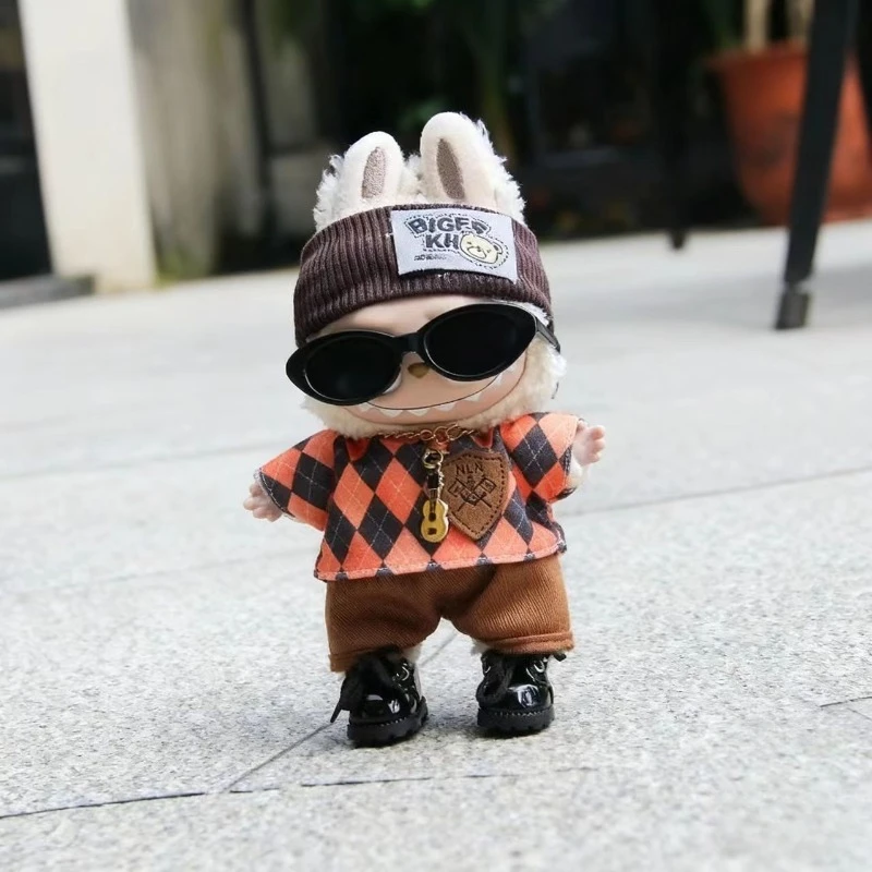 

17cm Pull Bubu Baby Clothes Fisherman Hat Suspenders Explosions 123 Generation Doll Outfit Change Tide Style