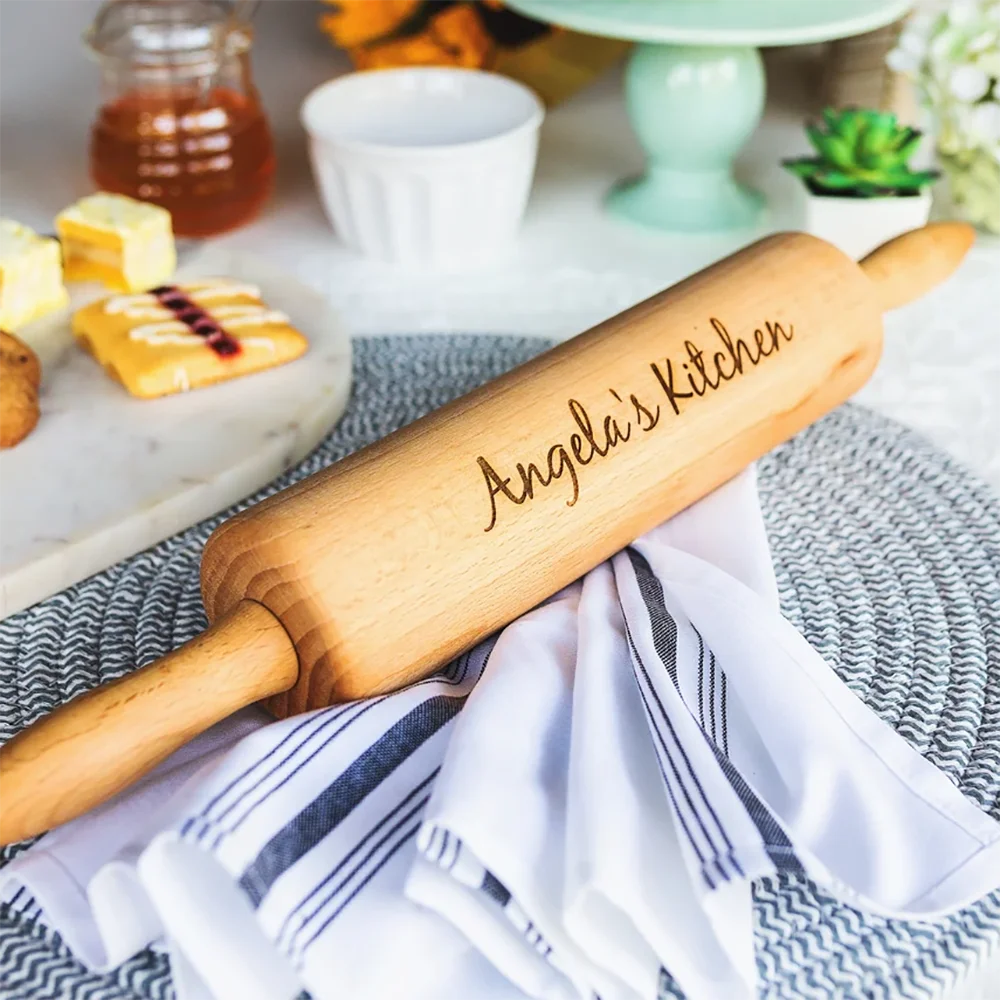 Personalized Engraved Rolling Pin Custom Rolling Pin Baking Bridal Shower Wedding Gift for Couple Birthday Gift Kitchen Decor