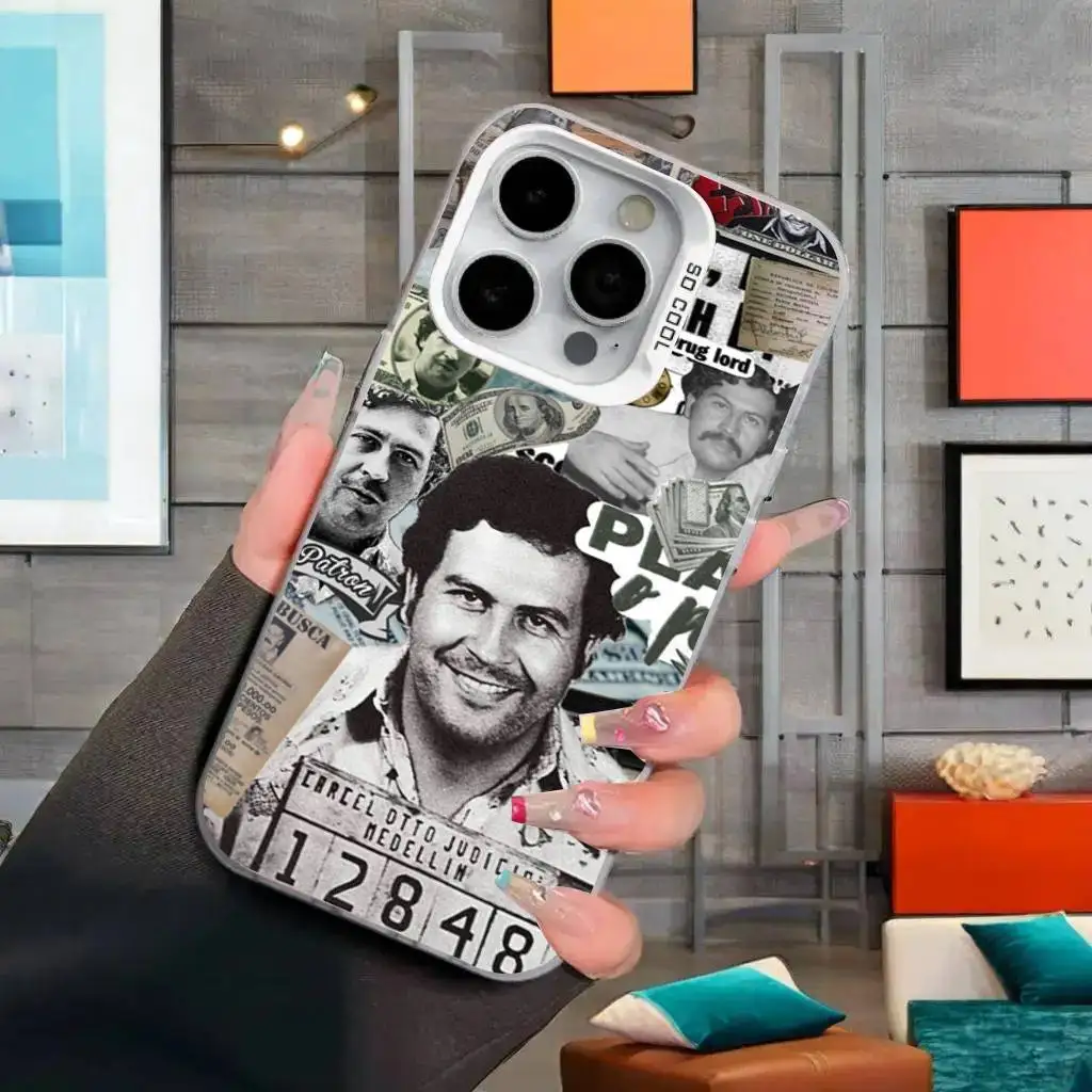 1pc Pablo Escobar Phone Case IMD Color Silver Shell For IPhone17 16 15 14 13 12 11 Pro Max Plus