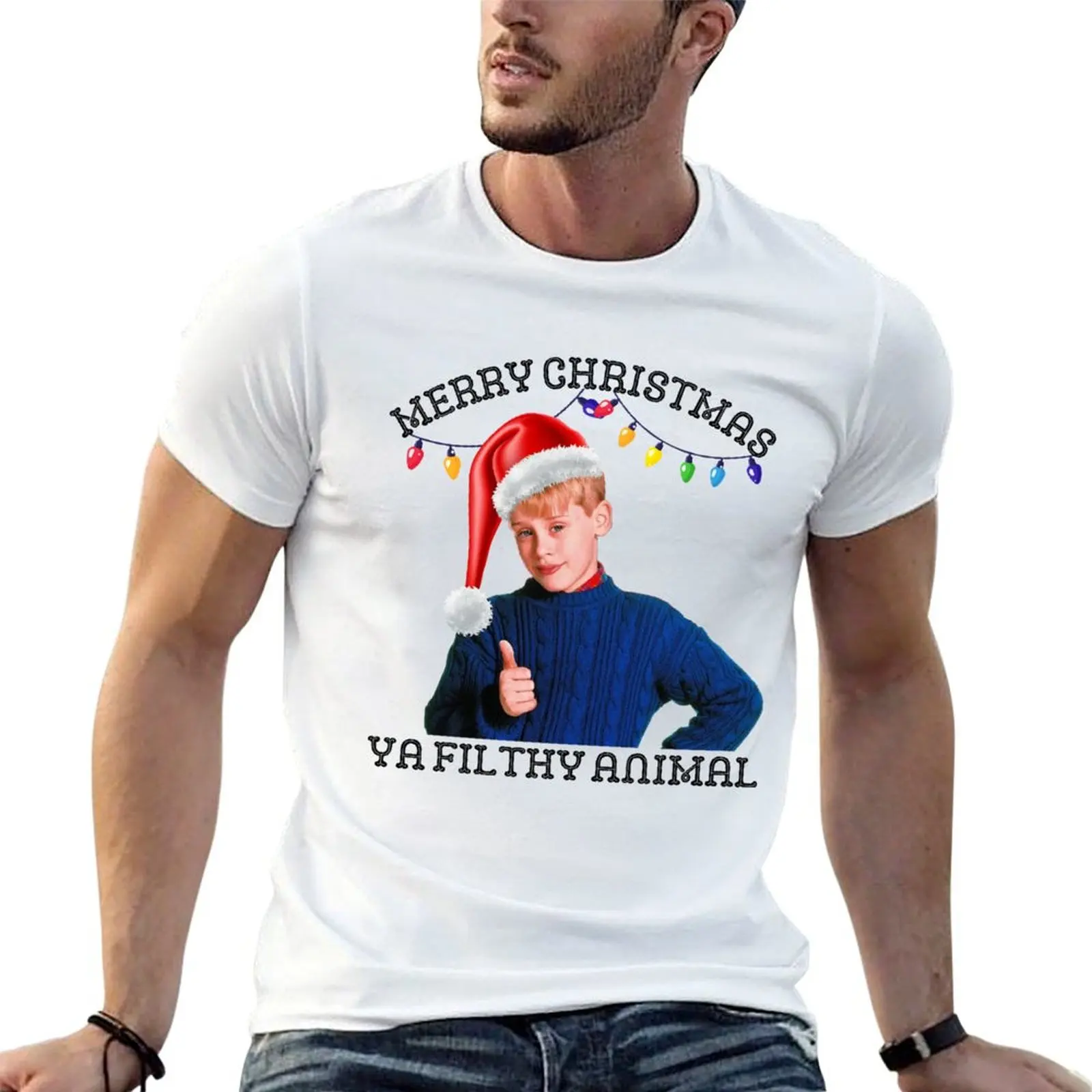 

Merry Christmas Ya Filthy Animal, Home Alone, Christmas T-Shirt man t shirt designer cotton t shirt man T-Shirt