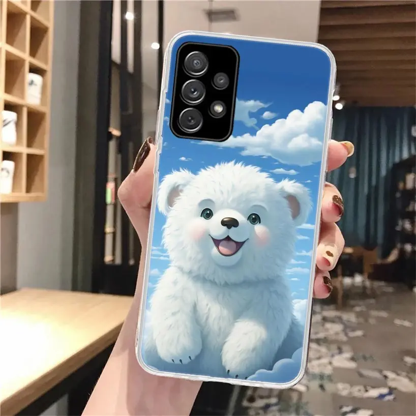 Sunny Clouds Teddy Bear Silicon Phone Case For Samsung Galaxy A52 A51 A50S A42 A32 A22 A12 A02S A30S A20S A10S A41 A31 A21S A40 view 3