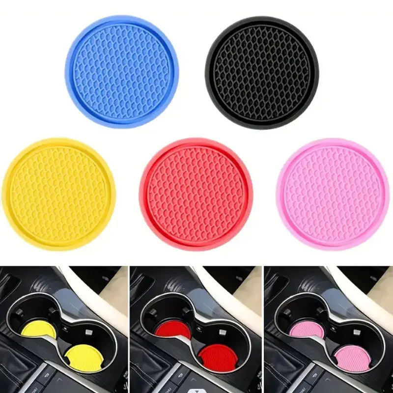 

1/2pcs Various colors 7cm Car Auto Cup Holder Anti Slip Insert Coasters Pads Interior Accessories Universal Fits Rubber Cup Mat