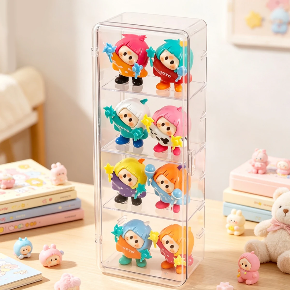 1Pc Transparent Acrylic Display Box with Multi-Tier Shelves – Clear Storage Organizer for Ideal Hobby Displays ZSY