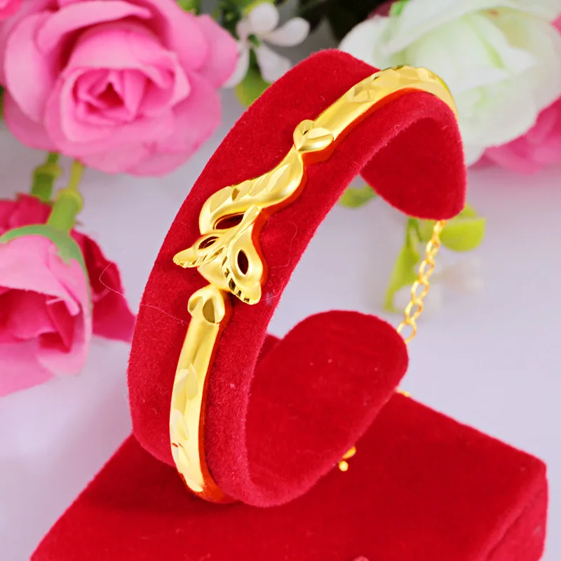 

Comfortable & Skin-Friendly Open Fox Bracelet For Women 24K Gold AU999 | Smooth polished, pressure-free all day wear