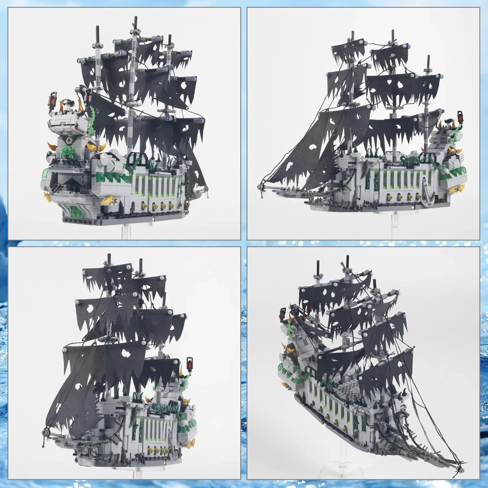 

1573 деталей, креативный конструктор «Летающий голландец», пиратский корабль, мини-кирпичики, игрушка, подарок для детей