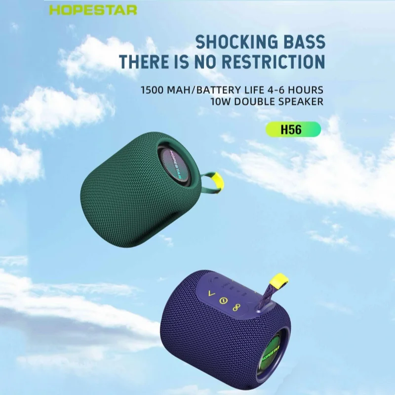 Hopestar Camping Sound Box Waterproof Mini Music Center Portable Caixa De Som Bluetooth Speaker Outdoor Bluetooth Subwoofer TWS