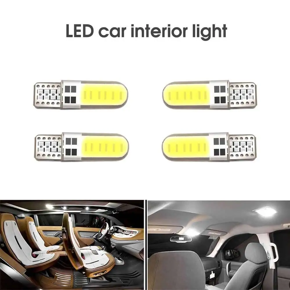 10Pcs Silicone Gel COB Auto LED Car 12V T10 W5W Wedge Side Parking Read Bulb Signal Lamp Clearance Door Light 12 SMD Chips image 6