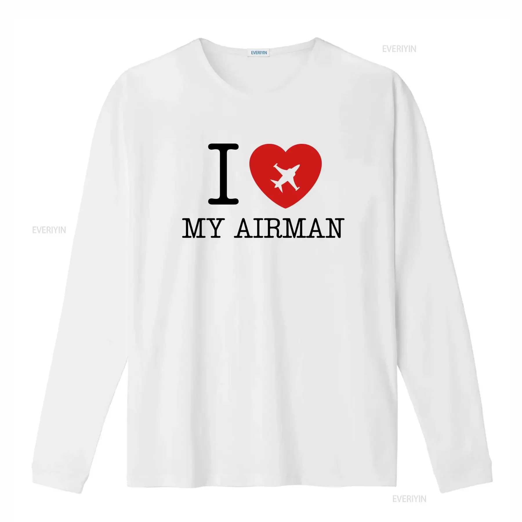 I Love My Airman T Shirt Wife Girlfriend Mom Airforce US vintage Washed fashion streetwear Stylish Casual Unisex graphic