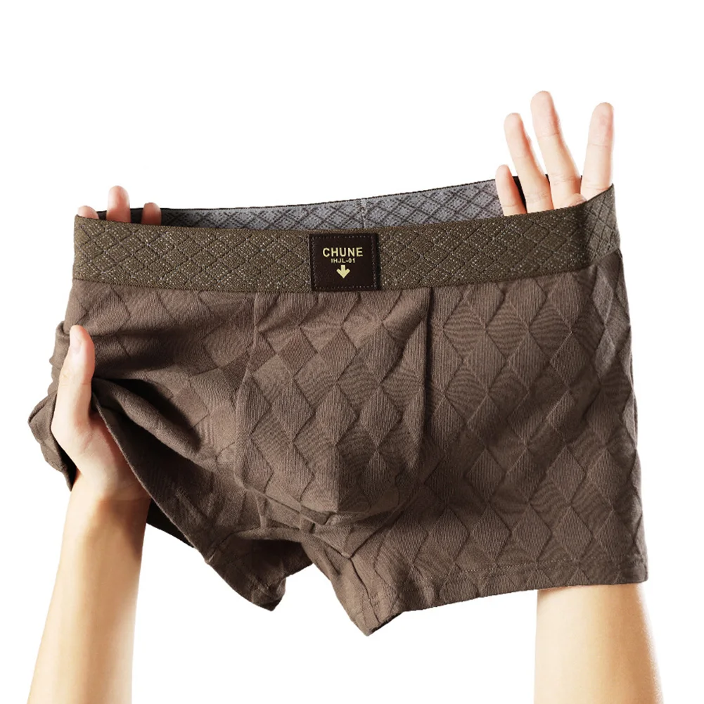 

Men Diamond Print Cotton Boxer Shorts Mens Sexy Underwear Soft Breathable Lingerie Home Sleepwear Elastic Trunks Underpants Men