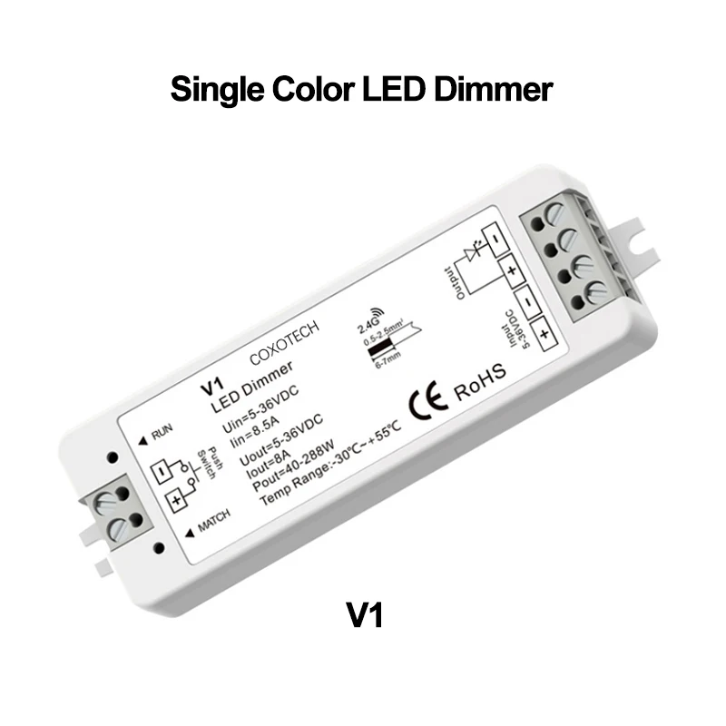 

2.4G Wireless LED Controller RF Remote Control CCT RGB RGBW LED Strip Lights Controller LED Lighting Dimmer DC12V-24V