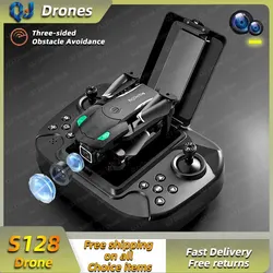 New S128 RC Mini Drone HD Camera Three-sided Obstacle Avoidance Air Pressure Fixed Height Professional Foldable Quadcopter Toys