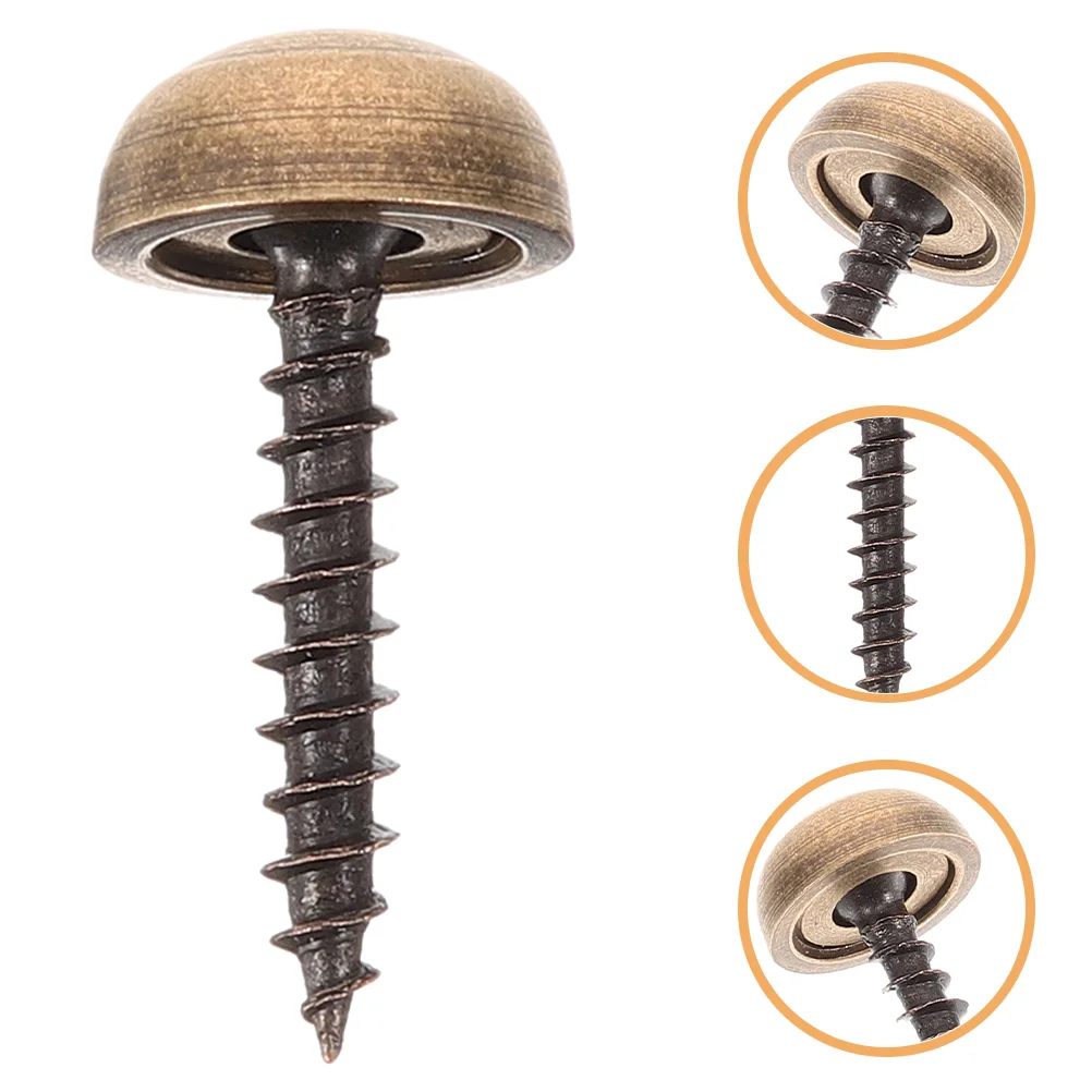 8 Pcs Decorative Screws with Caps Self-tapping Bolts Upholstery Brass Nails Gli