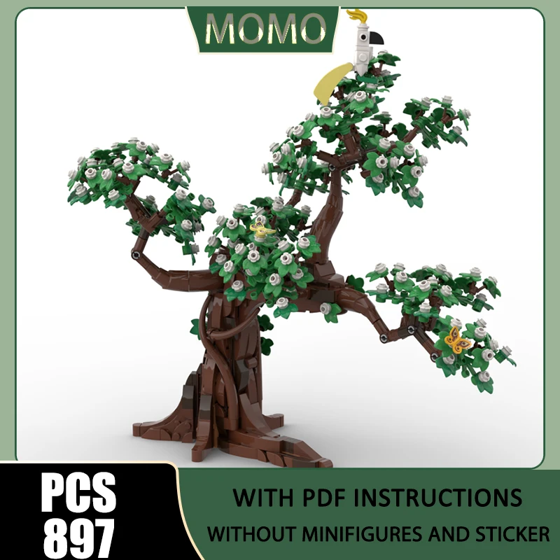 

Street View Moc Building Blocks Flowering Tropical Tree Model Technology Brick Assembly Construction Christmas DIY Toys Gift