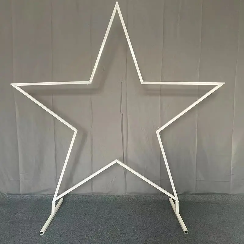New wedding props ironwork five-pointed star trendy background frame decorative ornament rustic outdoor wedding irregular shape