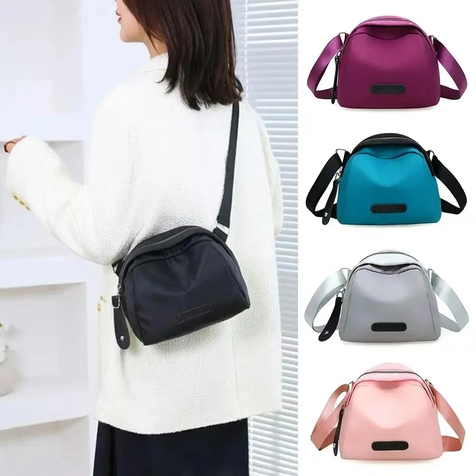 Trendy Women Nylon Chest Crossbody Bag, Waterproof Shoulder Bag, Lightweight and Secure Zipper Purse for Effortless Everyday Sty