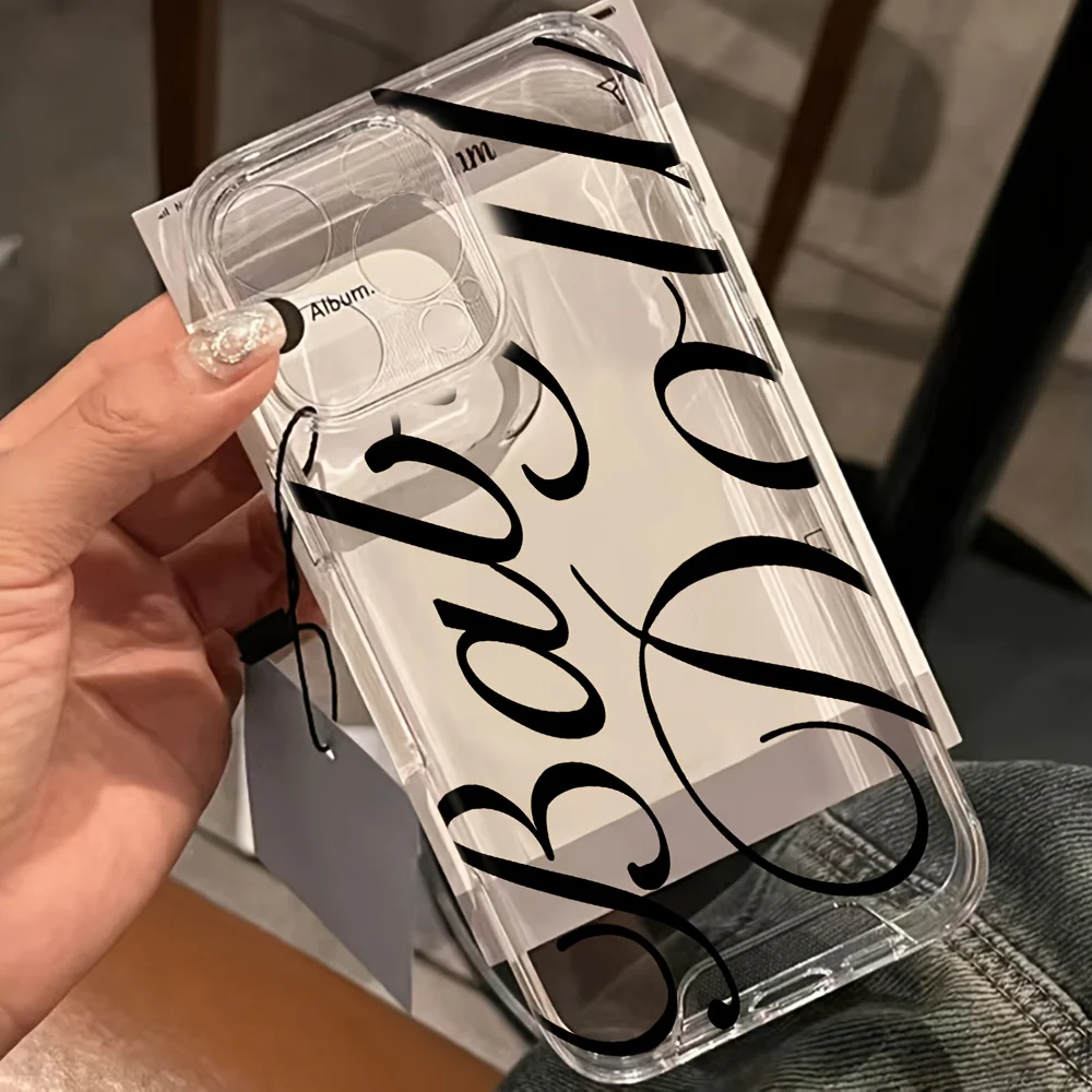 

Creative English transparent phone case suitable for iPhone 17 16 15 14 13 12 11Pro/Max/Plus anti drop and shockproof back cover