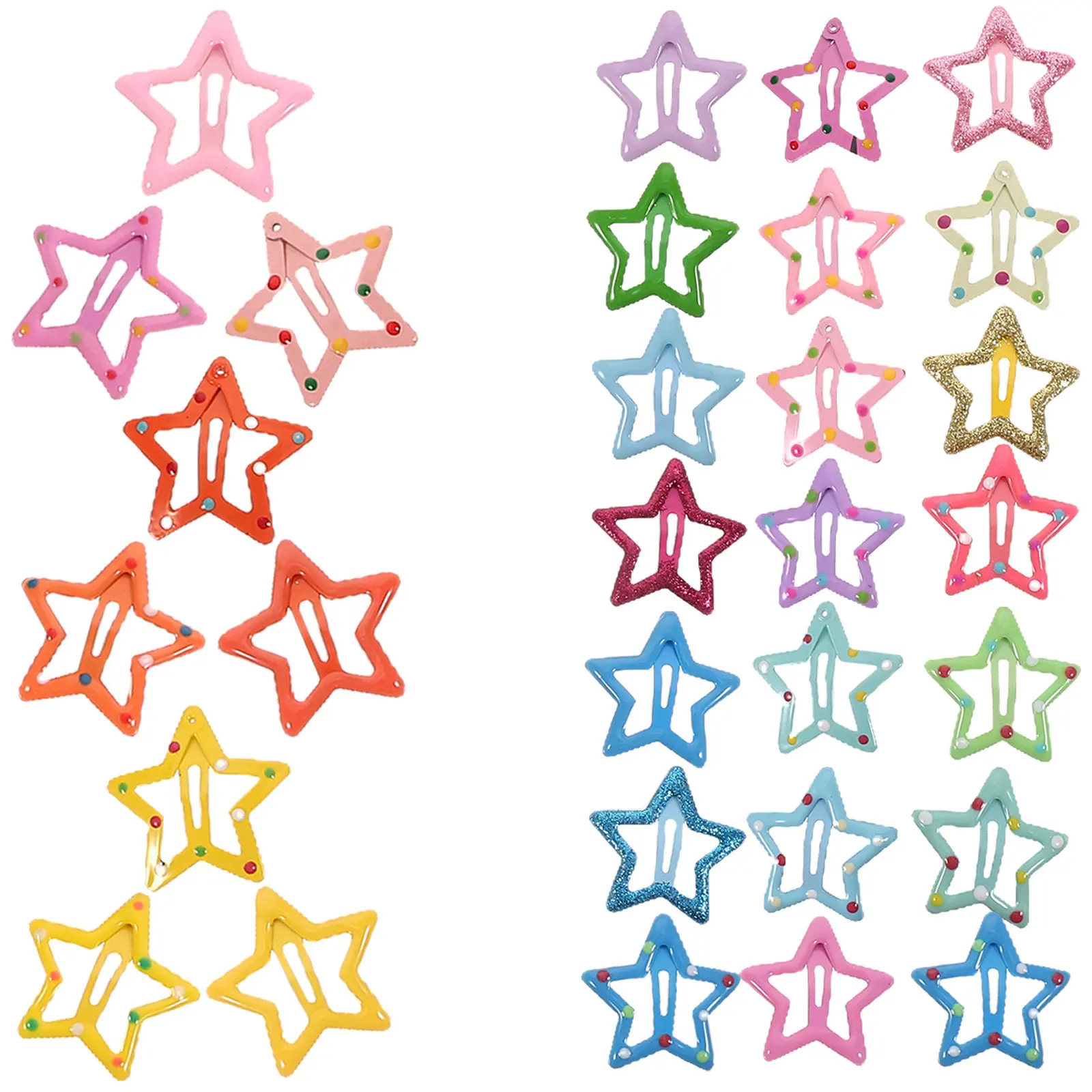 35Pcs Star Shape Hair Clips Small Hair Accessories for Snap Clips Cute Decorative Daily Use