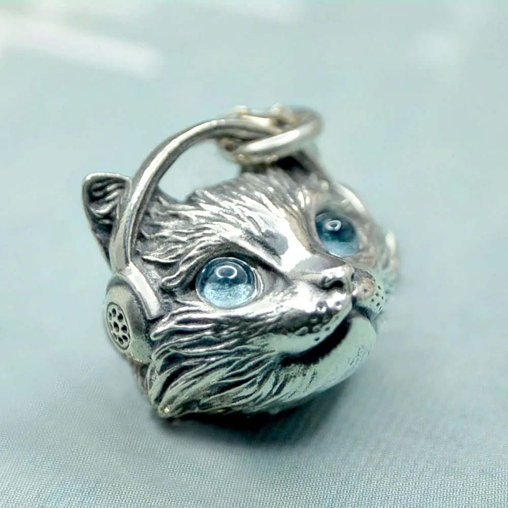 

S925 Sterling Silver Jewelry Ragdoll Cat Necklace For Women And Men Pendant Inlaid Gem Couples Creative Gift Original Design