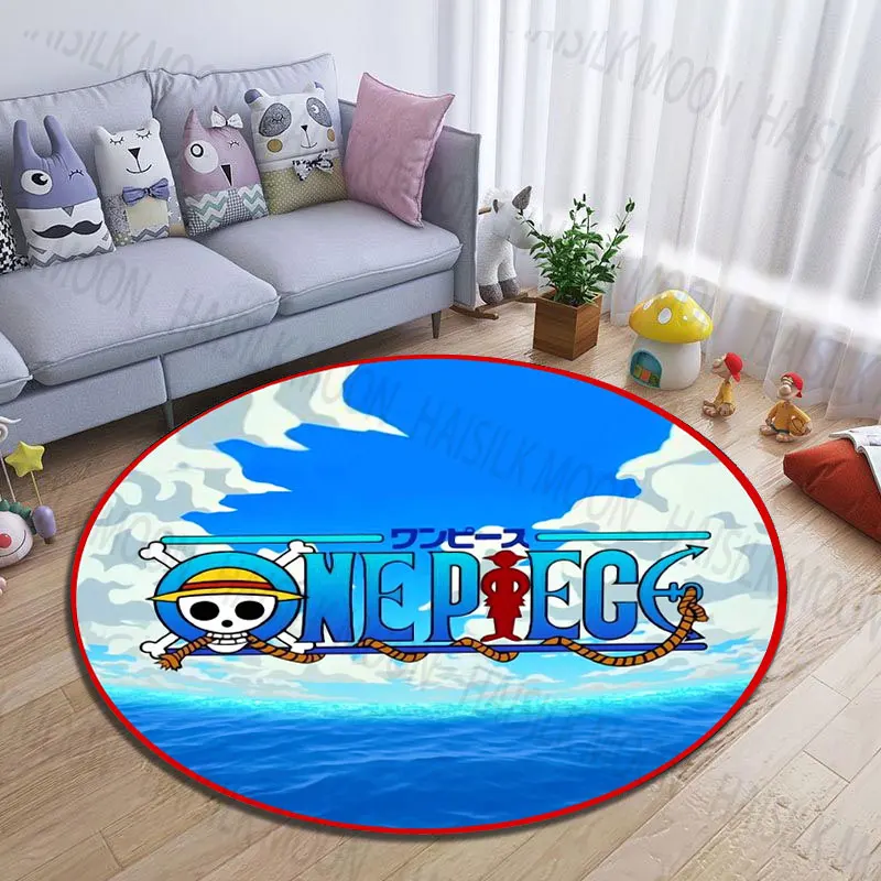 5 Sizes One Piece Manga Printed Round Carpet Living Room Sofa Table Carpet Large Pet Mat Soft Round Rug Home Decor Holiday Gifts