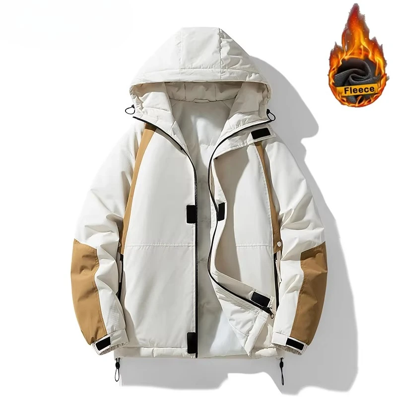New Men Winter Outdoor Warm Parkas Jacket Coat Men's Autumn Outwear Casual Waterproof Thick Fleece Parkas Jackets Male LZLLTT