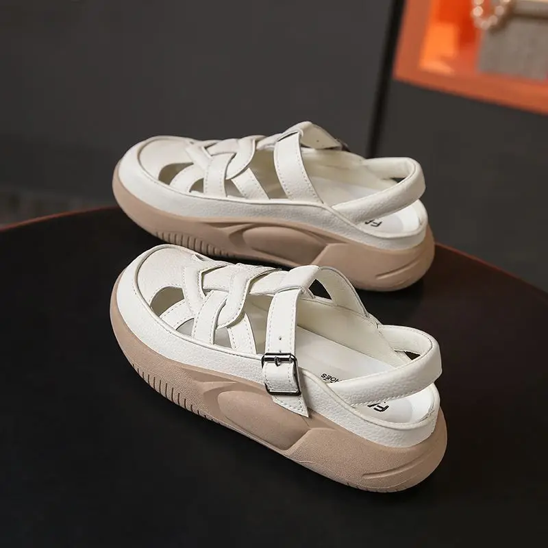 Summer New Fish Mouth Sports Sandals for Women with Crocs Platform Platform Show Foot Leisure Shoes Female Hollow Sandals