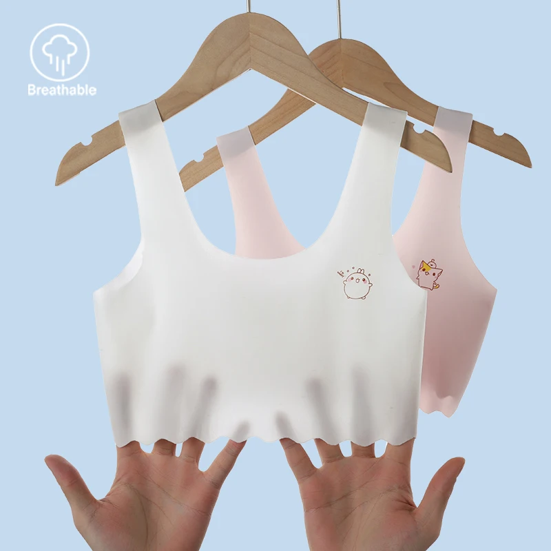 6-12 year old girls' tank tops, seamless girls' underwear, developmental period 10-14 year old girls' bras, children's underwear