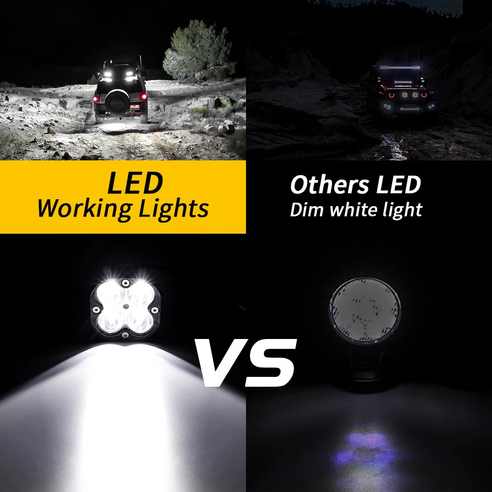 4LED 25W LED Work Light Bar Off Road 12V 24V Spot LED Light Bar for Truck SUV 4WD 4x4 Boat ATV Jeep Tractor Fog Light