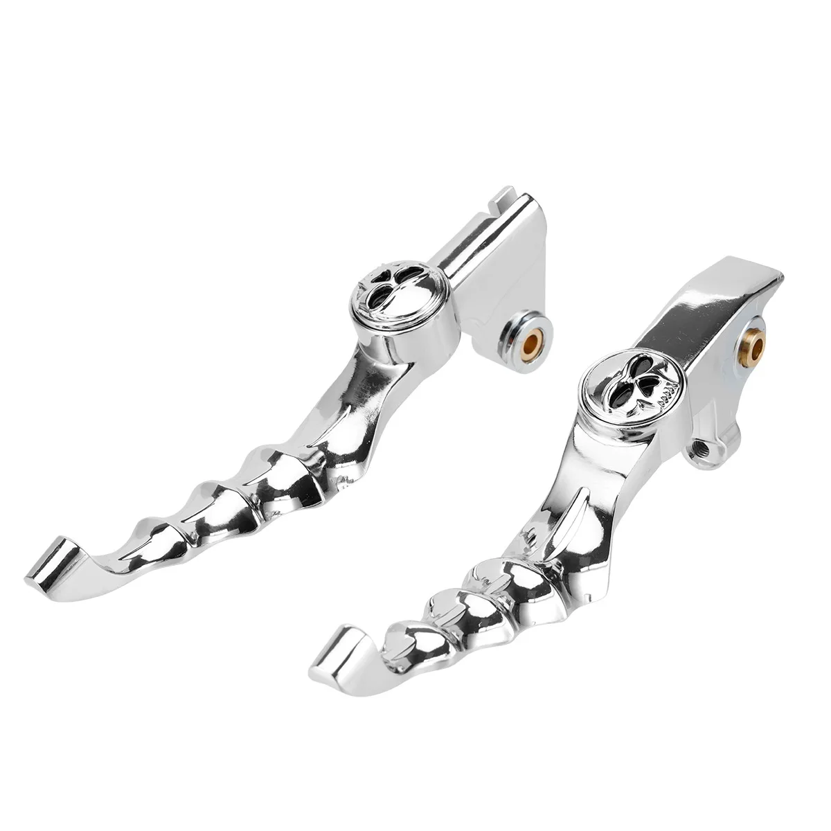 2pcs Motorcycle Chrome Skull Brake Clutch Lever For Yamaha VStar Drag Star XVS 400/650 1998-2016 XVS 1100 1999-2009