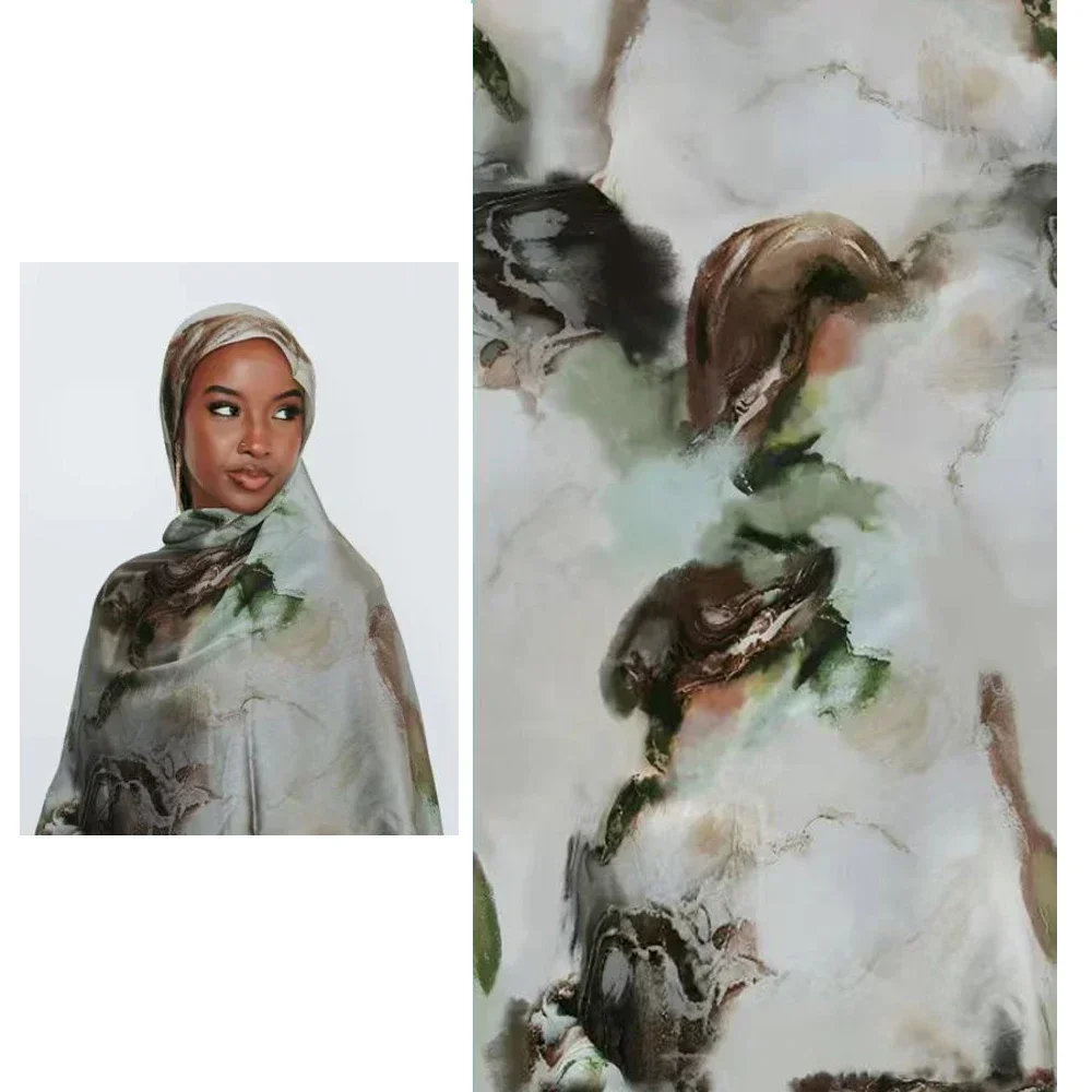 Foulard Hijab Imprimé Premium pour Femme Musulmane, Voile de Méditation de Luxe, Châle, Vente en Gros