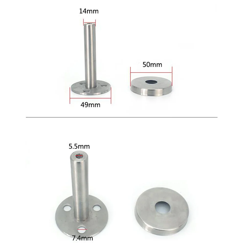 1PC Shelf Mount Glass Holder Stainless Steel Glass Clamp Glass Shelf Clamp Bracket Base Holder with 14x80mm