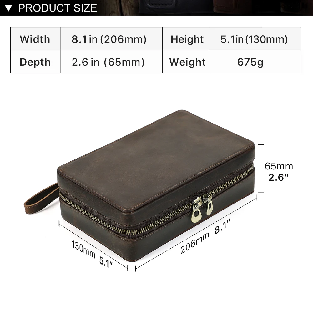 Vintage Genuine Leather Cigar Humidor Box Travel Storage Case for 4 Cigars Accessories Lighter Cigar Cutter Humidifier Bag