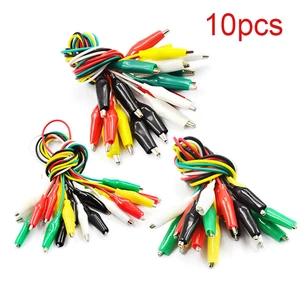 10pcs Color Alligator Clip Electric DIY Small Battery Power Cord Sheath Electric Clamp Double Head Test Clamp