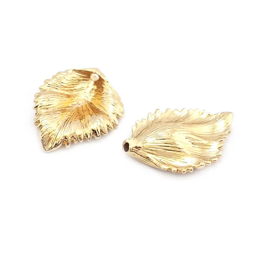 18K Gold Color Brass Tree Leaf Charms Leaves Beads Caps High Quality Diy Jewelry Accessories Making Rosediy official-website